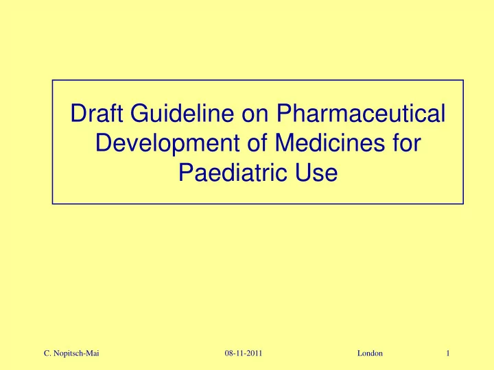 draft guideline on pharmaceutical development of