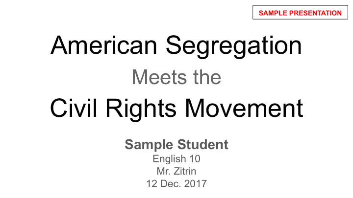 american segregation