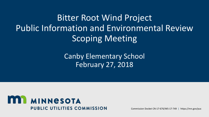 bitter root wind project public information and