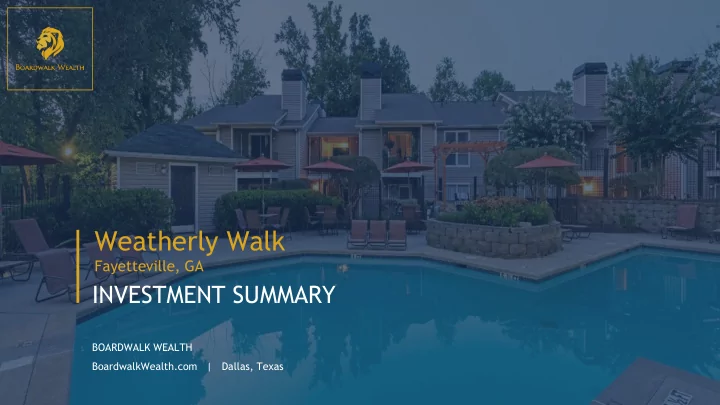 weatherly walk