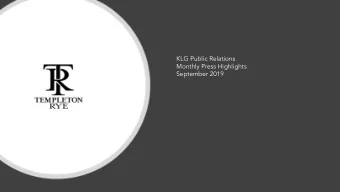 KLG Public Relations  Monthly Press Highlights  September 2019  Publication: Newsweek  Date: