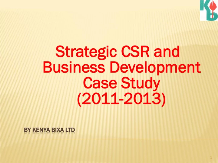 st stra rategic egic csr sr an and d busin bu siness de