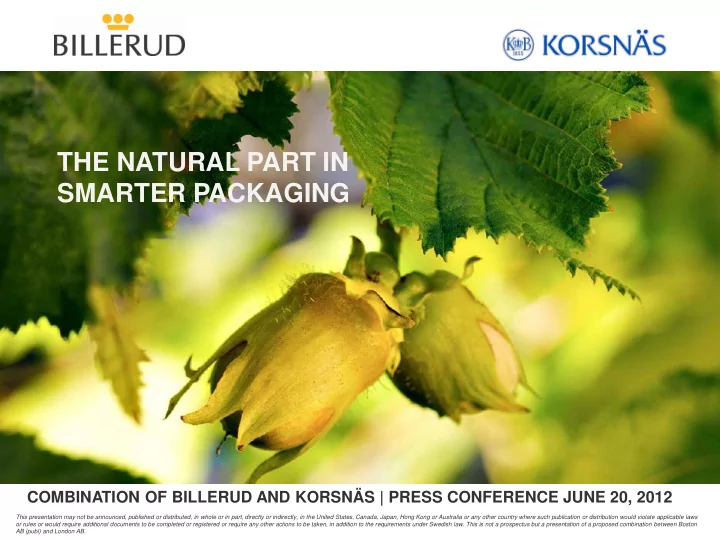the natural part in smarter packaging