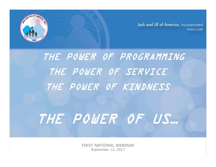 the power of us the power of us