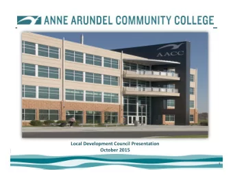 Local Development Council Presentation October 2015  1  Mission  With learning as its central