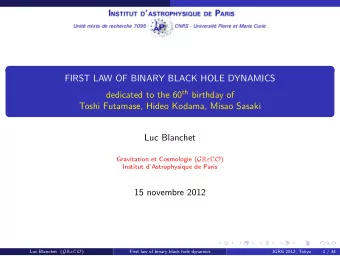 FIRST LAW OF BINARY BLACK HOLE DYNAMICS dedicated to the 60 th birthday of  Toshi Futamase, Hideo