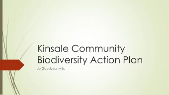 Kinsale Community  Biodiversity Action Plan  Jo Goodyear MSc  Overview  Aims of the CFI