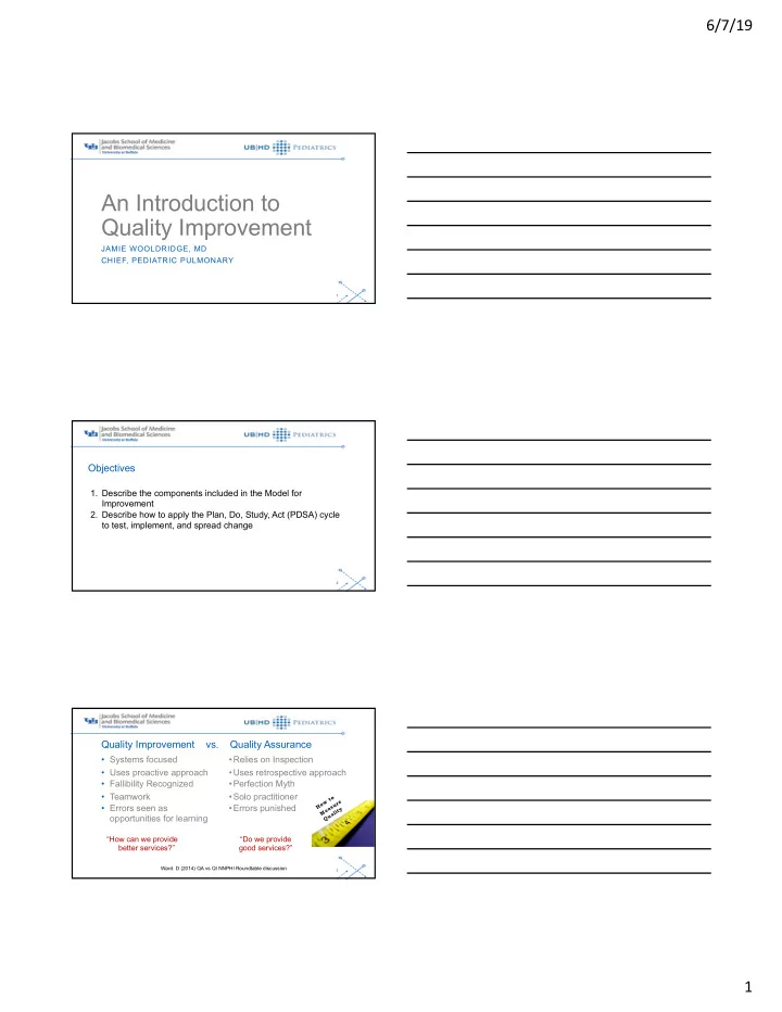 an introduction to quality improvement