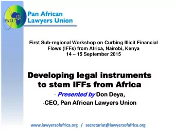 De  Developing  eloping le  legal  gal instr  instruments  uments  to stem  to stem IFFs  IFFs fr