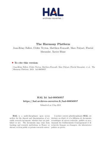 The Harmony Platform  publics ou privs.  recherche franais ou trangers, des laboratoires