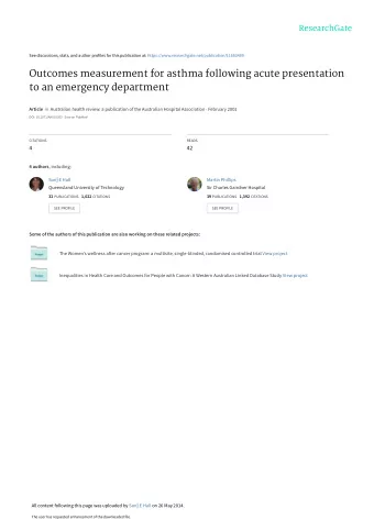 Outcomes measurement for asthma following acute presentation  to an emergency department Article in