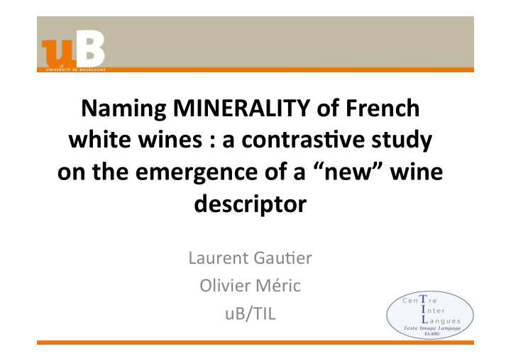 naming minerality of french white wines a contras ve study