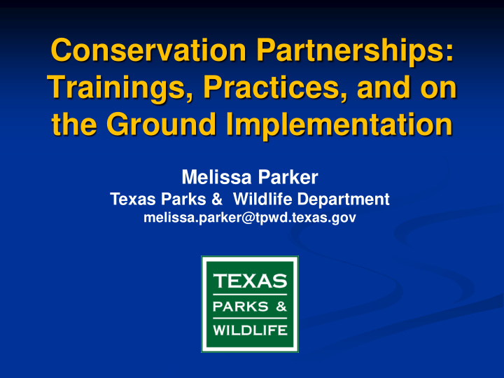 conservation partnerships