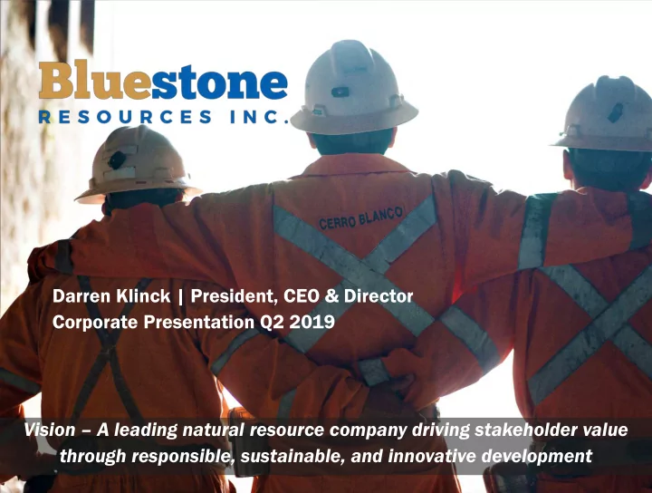 darren klinck president ceo director corporate