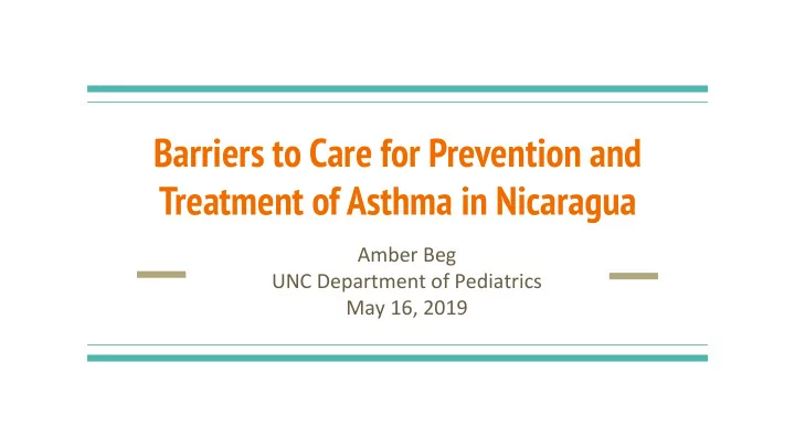 barriers to care for prevention and treatment of asthma