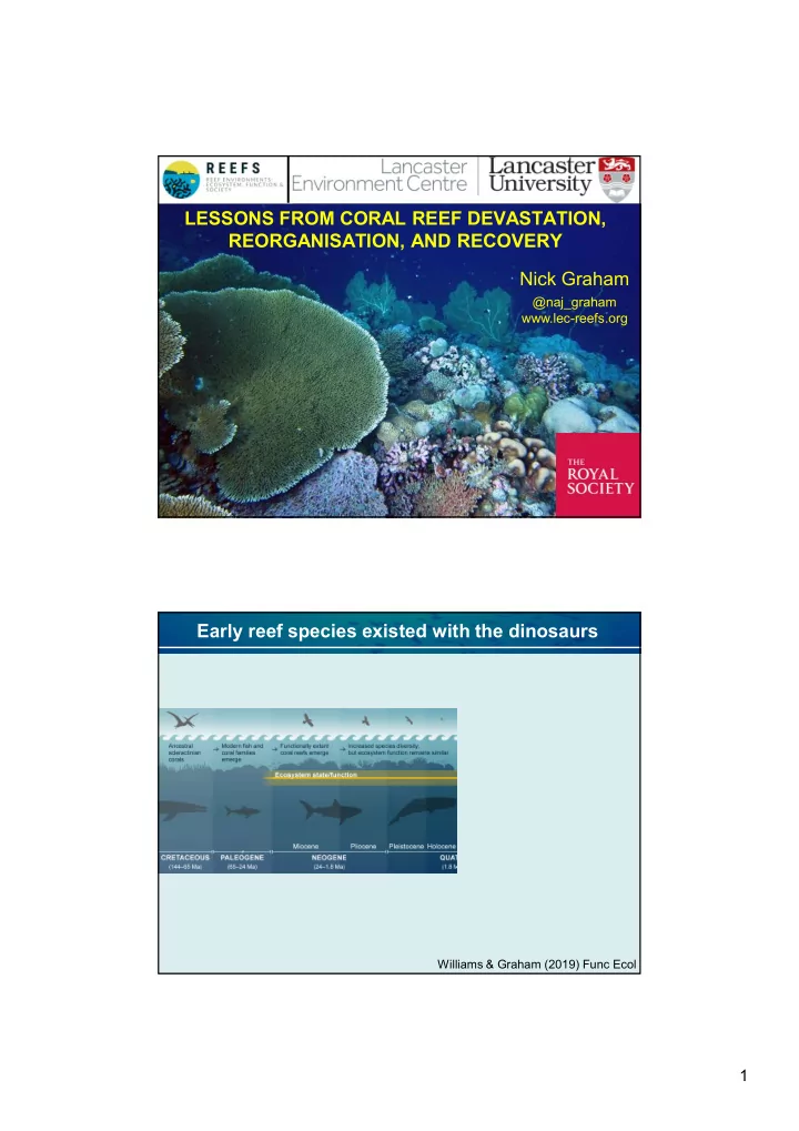 lessons from coral reef devastation reorganisation and