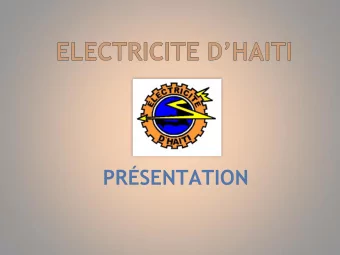 PRSENTATION  Electricit d'Hati, organisme d'Etat autonome  caractre industriel et