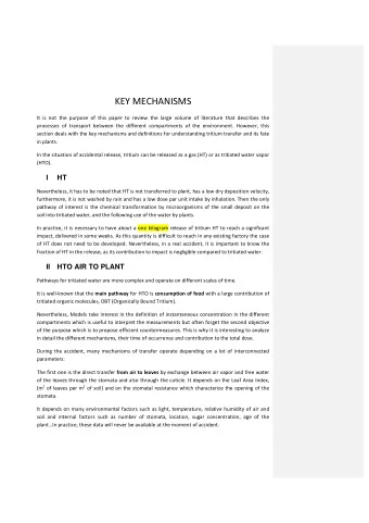 KEY MECHANISMS It is not the purpose of this paper to review the large volume of literature that