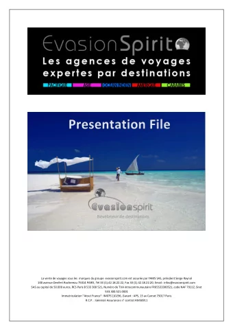 Rvlateur de destinations  La vente de voyages sous les  marques du groupe  evasionspirit.com