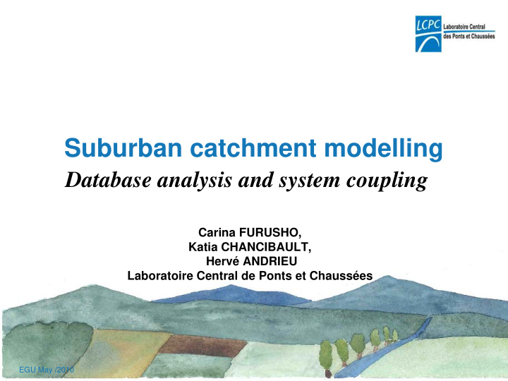 suburban catchment modelling