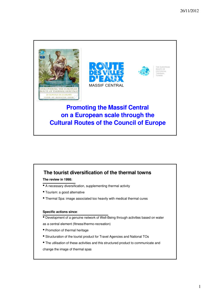 on a european scale through the cultural routes of the