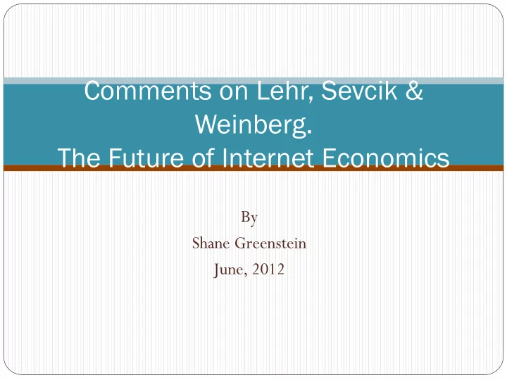 comments on lehr sevcik