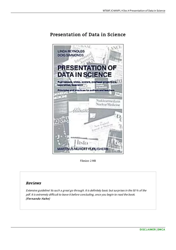 presentation of data in science presentation of data in