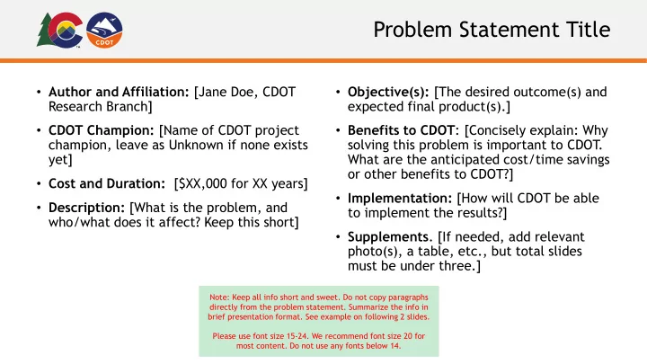 problem statement title