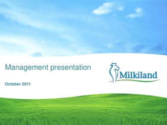 Management presentation  October 2011  Disclaimer  NOT FOR RELEASE, DIRECTLY OR INDIRECTLY, IN THE