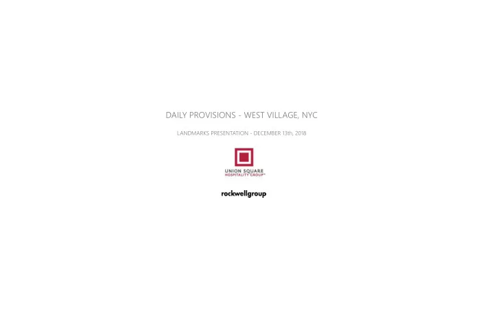 daily provisions west village nyc