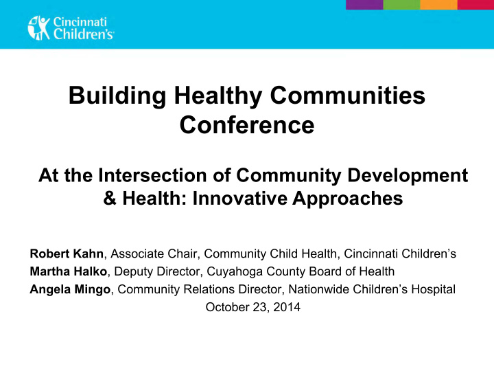building healthy communities conference