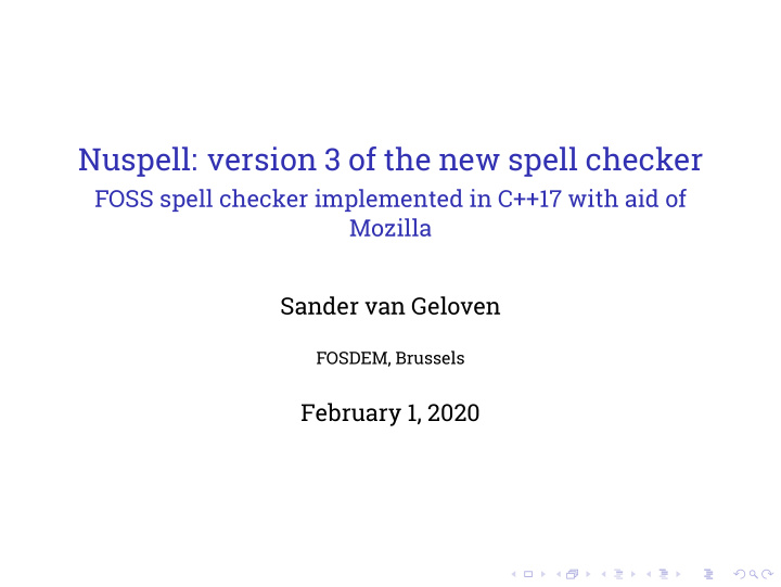 nuspell version 3 of the new spell checker