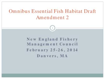 Omnibus Essential Fish Habitat Draft  Amendment 2  1  N e w  En g l a n d  Fi s h e r y  M a n a g