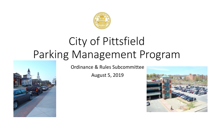 city of pittsfield parking management program