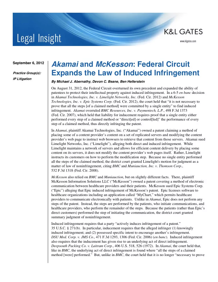 akamai and mckesson federal circuit
