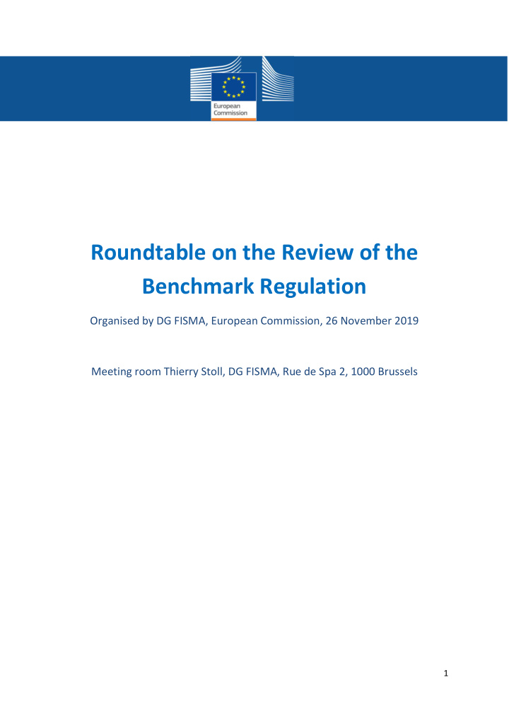 roundtable on the review of the benchmark regulation