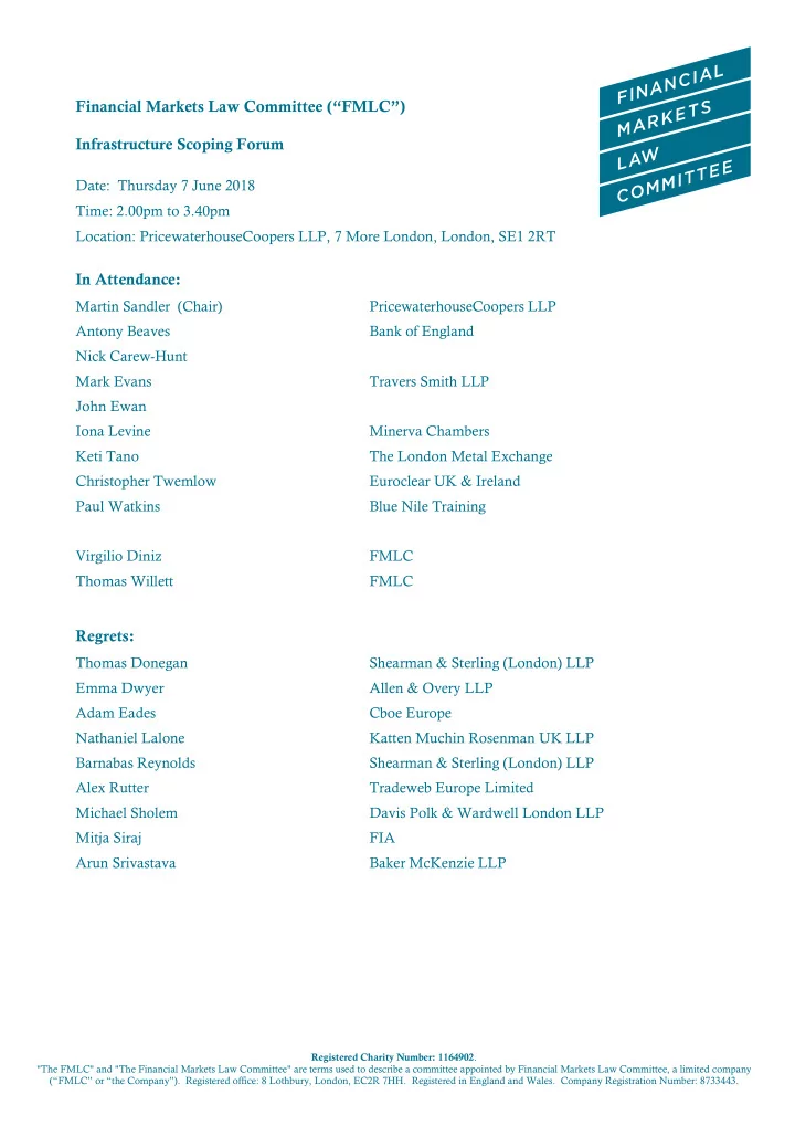 financial markets law committee fmlc infrastructure