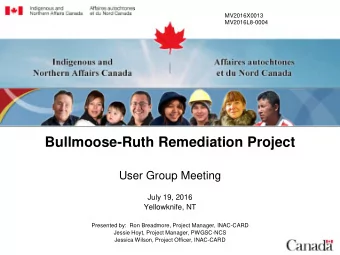 Canad a  l+I  Indigenous and Affaires a ut och ton es  Northern Affairs Canada  et du Nord Canada