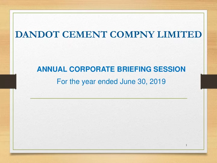 dandot cement compny limited