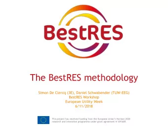 The BestRES methodology  Simon De Clercq (3E), Daniel Schwabender (TUW-EEG)  BestRES Workshop