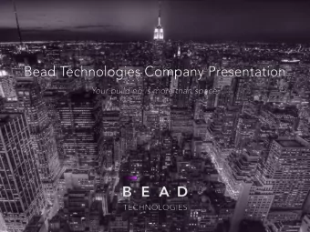 BEAD shows Real-Estate Industry insider information from buildings  BEAD creates digital models of