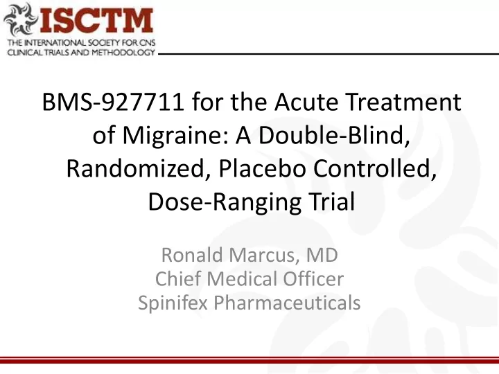 bms 927711 for the acute treatment