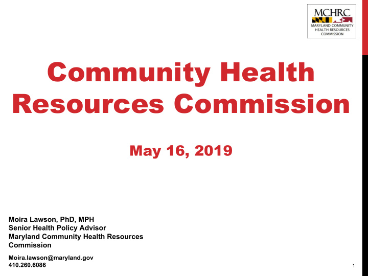 community health resources commission