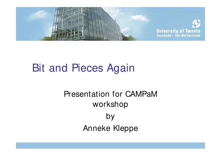 bit and pieces again