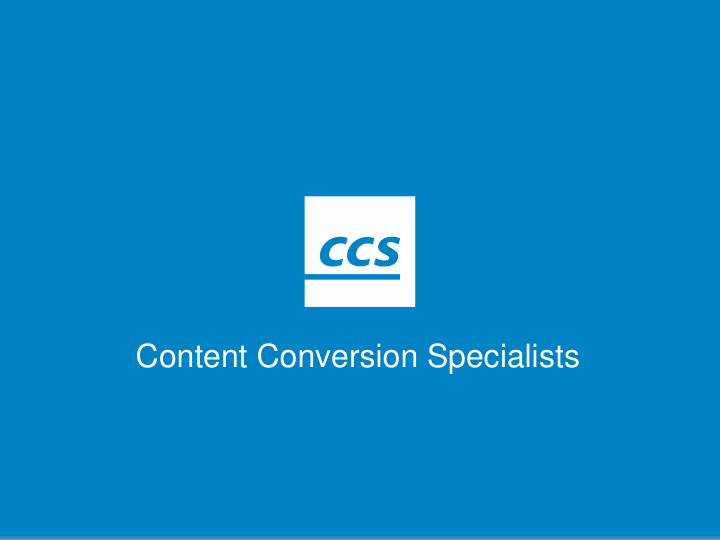 content conversion specialists ccs sponsor presentation