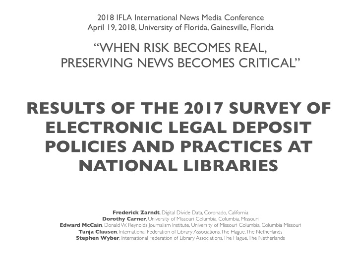 results of the 2017 survey of electronic legal deposit
