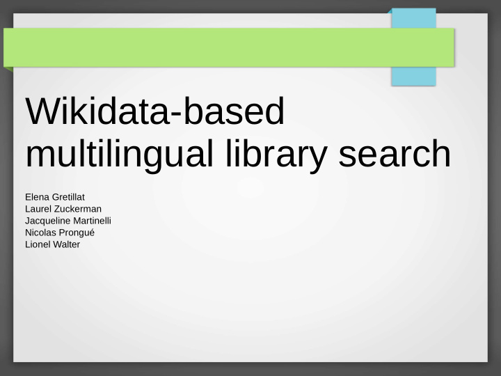 wikidata based multilingual library search
