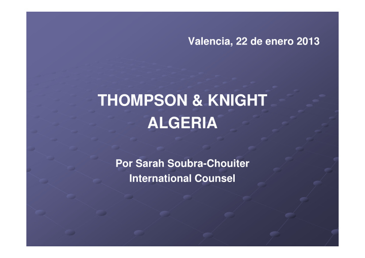 thompson knight algeria