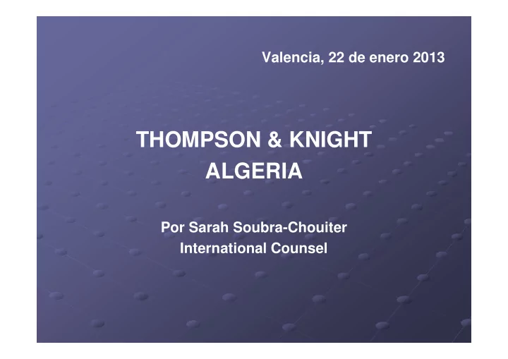 thompson knight algeria