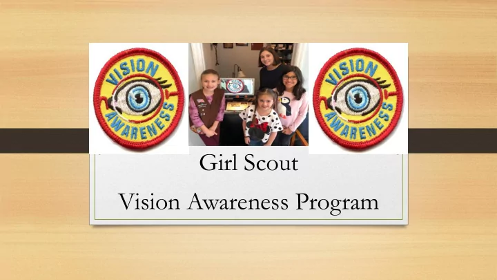girl scout vision awareness program vision awareness